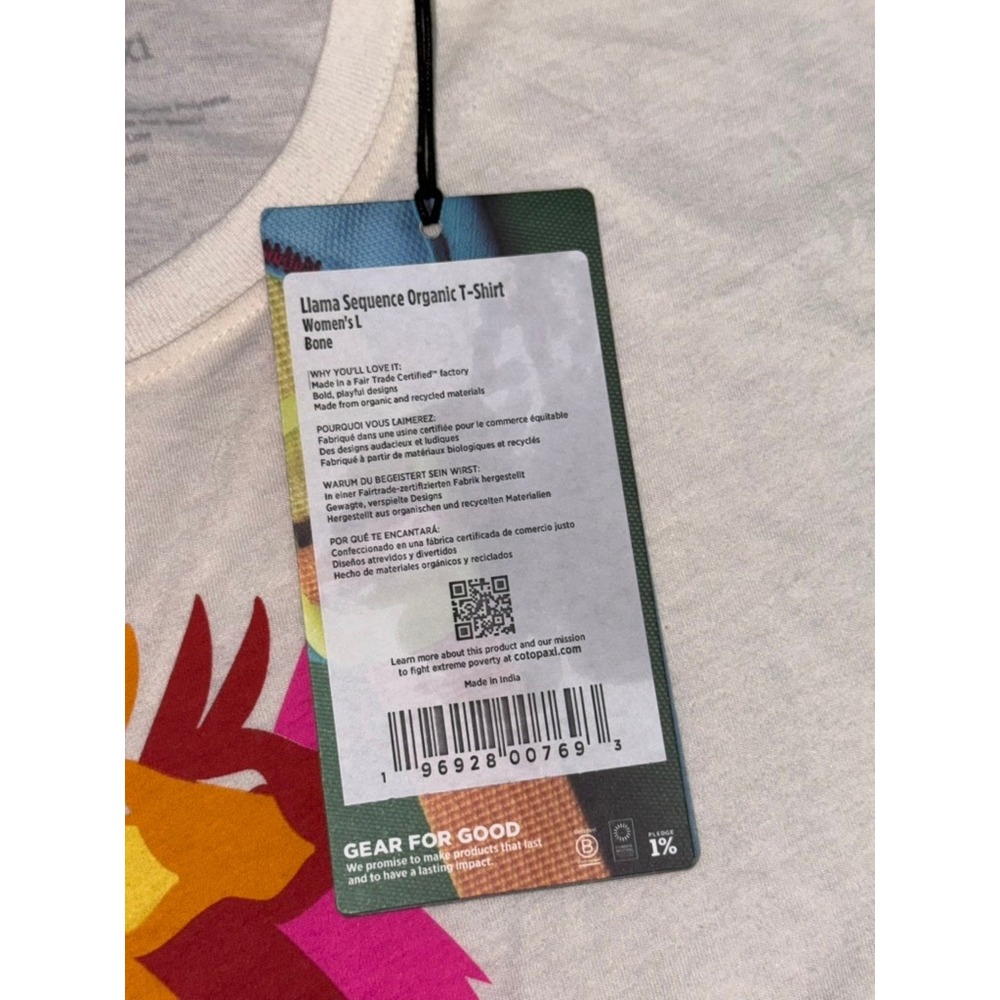 Cotopaxi Llama Sequence Organic T-Shirt Women's L  Graphic Tee NWT - Picture 5 of 7